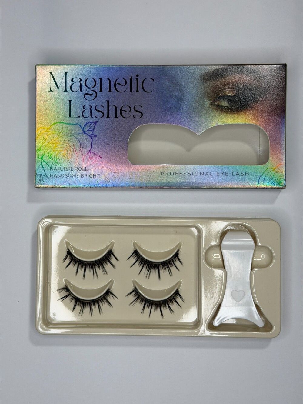 2 Pair Magnetic Lash Set No Glue False Eyelashes With Applicator Tool